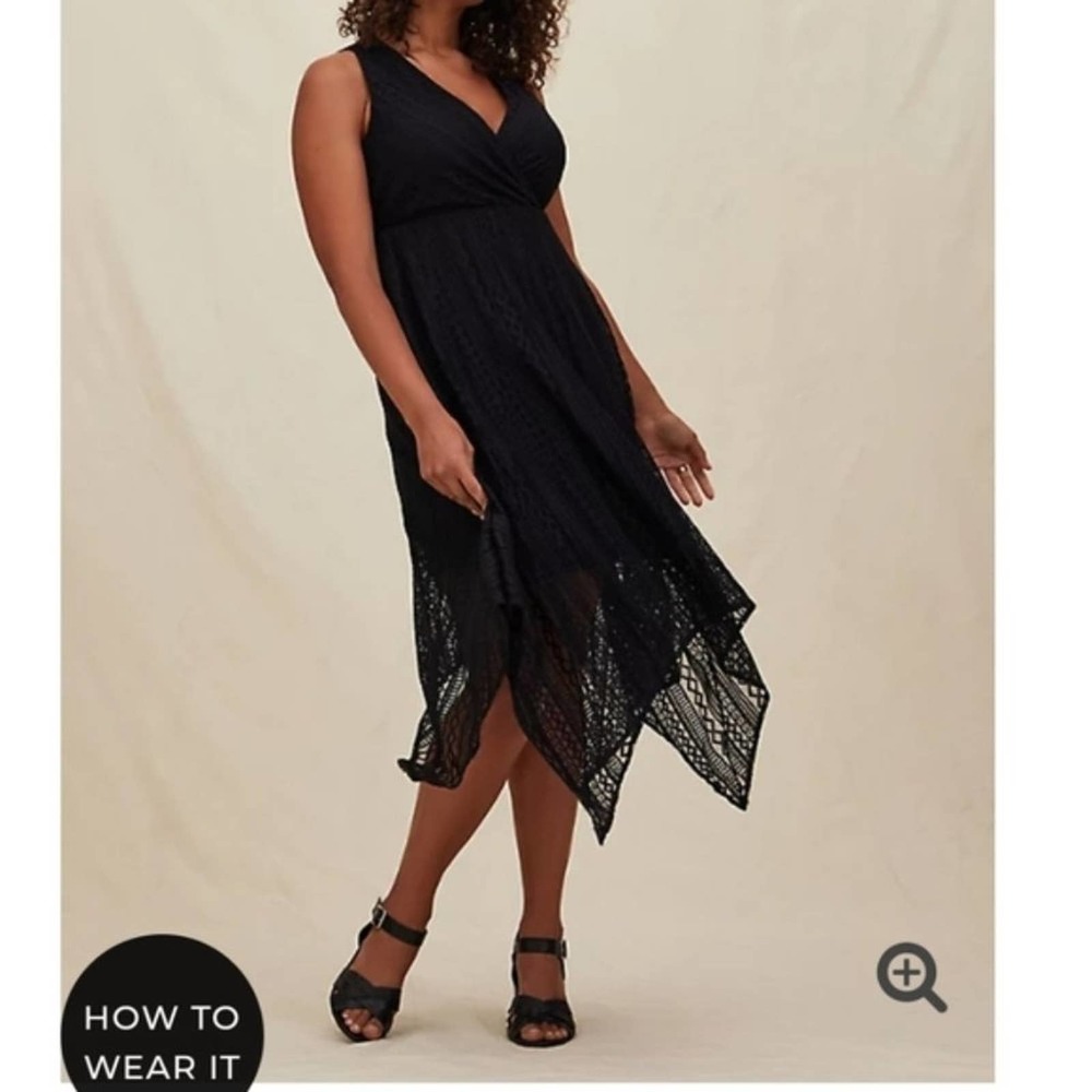 Torrid Black Lace Midi Dress 1x